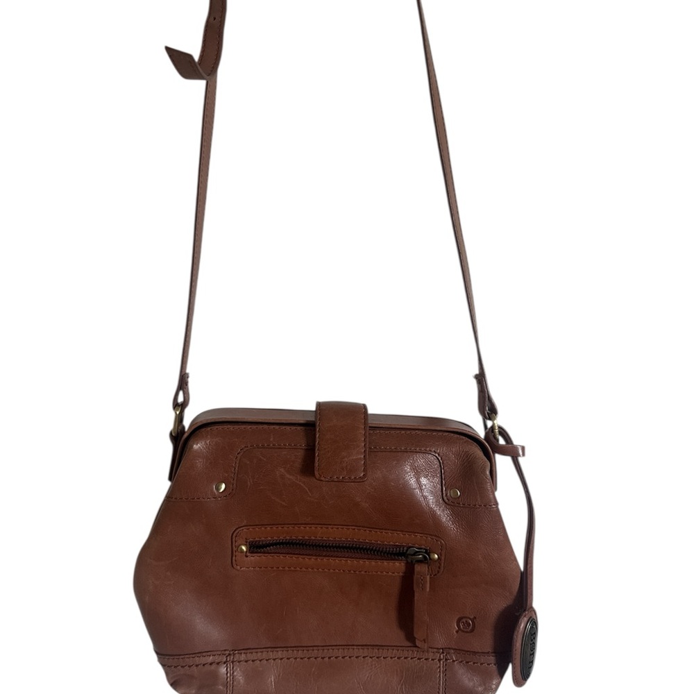 BORN box Brown Leather Crossbody Bag with Adjustable Strap